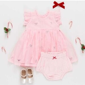NWT PINK CHICKEN JENNIFER DRESS SET IN COTTON CANDY CANE